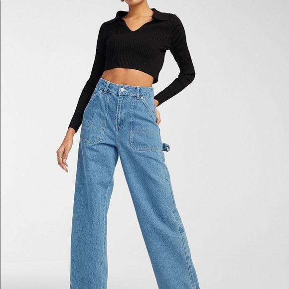 Levi's Denim - Levi’s pale blue high waist carpenter jeans